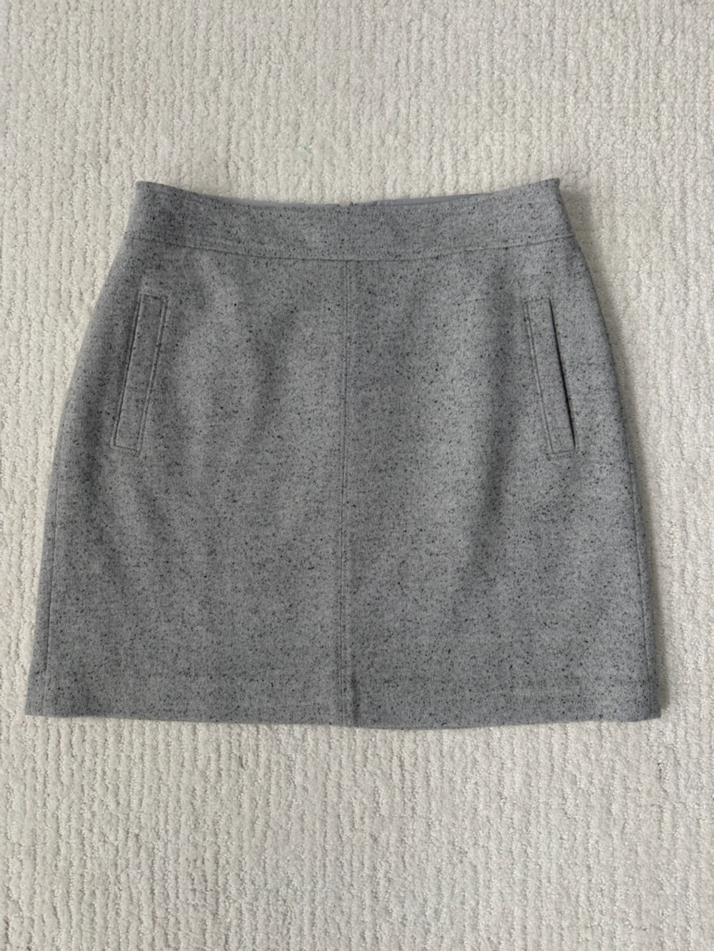 LOFT Heather Gray Wool Mini Skirt